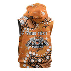Personalized Wests Tigers Sleeveless Zip Hoodie Aboriginal Pattern with Graffiti Style Design