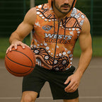 Personalized Wests Tigers Sleeveless Zip Hoodie Aboriginal Pattern with Graffiti Style Design