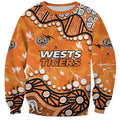 Personalized Wests Tigers Sweatshirt Aboriginal Pattern with Graffiti Style Design