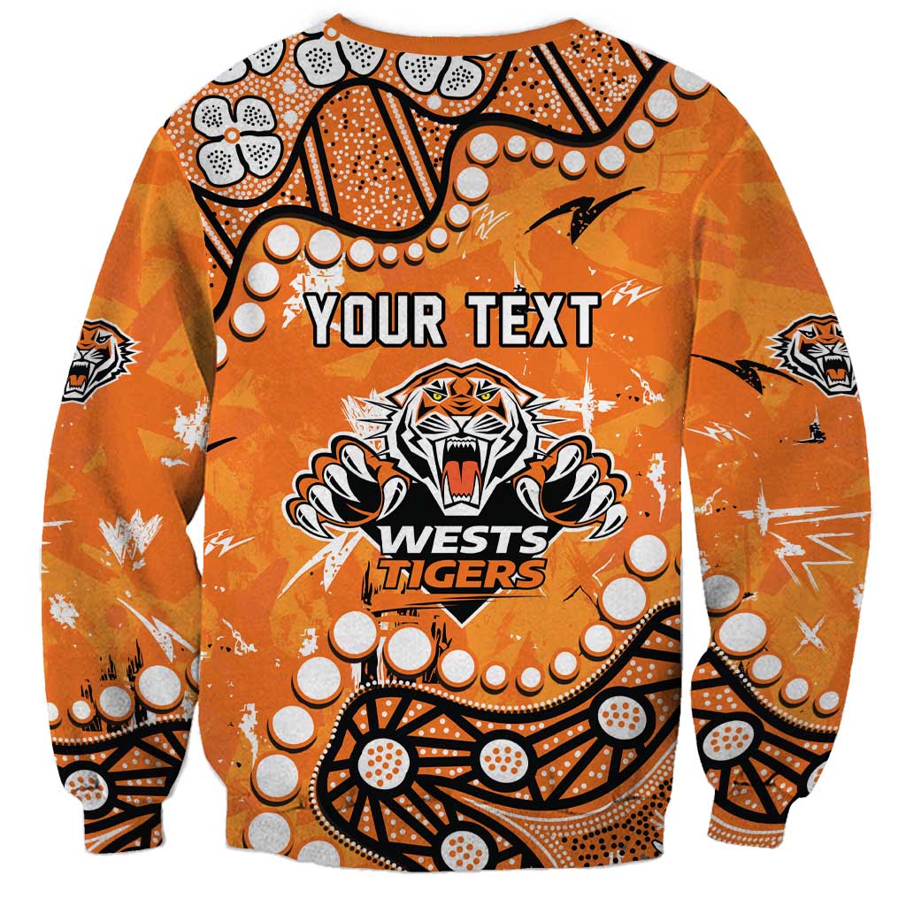 Personalized Wests Tigers Sweatshirt Aboriginal Pattern with Graffiti Style Design