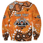 Personalized Wests Tigers Sweatshirt Aboriginal Pattern with Graffiti Style Design