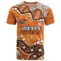 Personalized Wests Tigers T Shirt Aboriginal Pattern with Graffiti Style Design