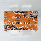 Personalized Wests Tigers Tablecloth Aboriginal Pattern with Graffiti Style Design