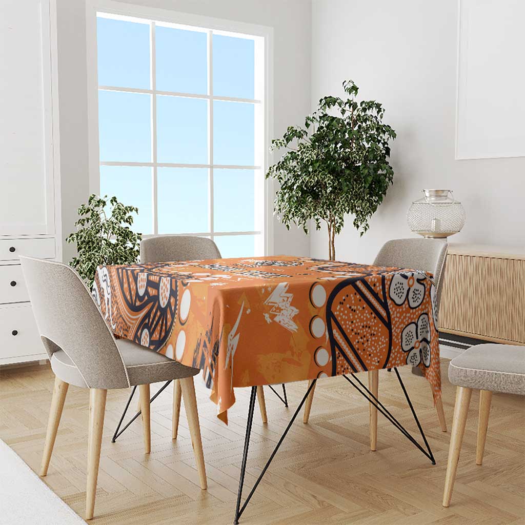 Personalized Wests Tigers Tablecloth Aboriginal Pattern with Graffiti Style Design