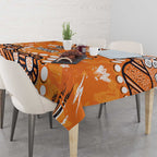Personalized Wests Tigers Tablecloth Aboriginal Pattern with Graffiti Style Design