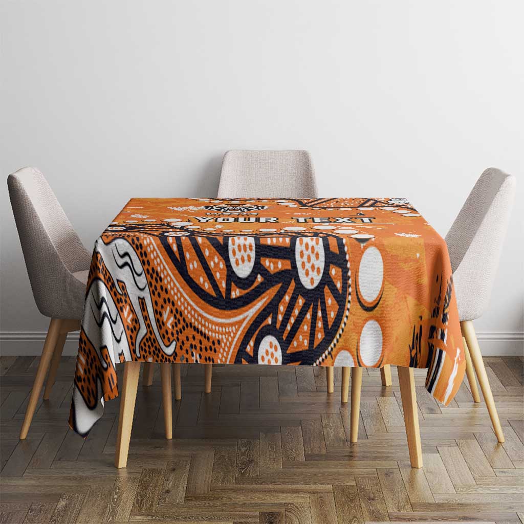 Personalized Wests Tigers Tablecloth Aboriginal Pattern with Graffiti Style Design