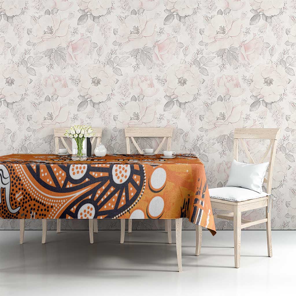 Personalized Wests Tigers Tablecloth Aboriginal Pattern with Graffiti Style Design