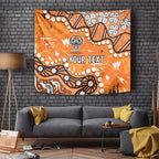 Personalized Wests Tigers Tapestry Aboriginal Pattern with Graffiti Style Design