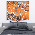Personalized Wests Tigers Tapestry Aboriginal Pattern with Graffiti Style Design