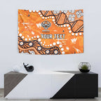 Personalized Wests Tigers Tapestry Aboriginal Pattern with Graffiti Style Design