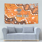Personalized Wests Tigers Tapestry Aboriginal Pattern with Graffiti Style Design