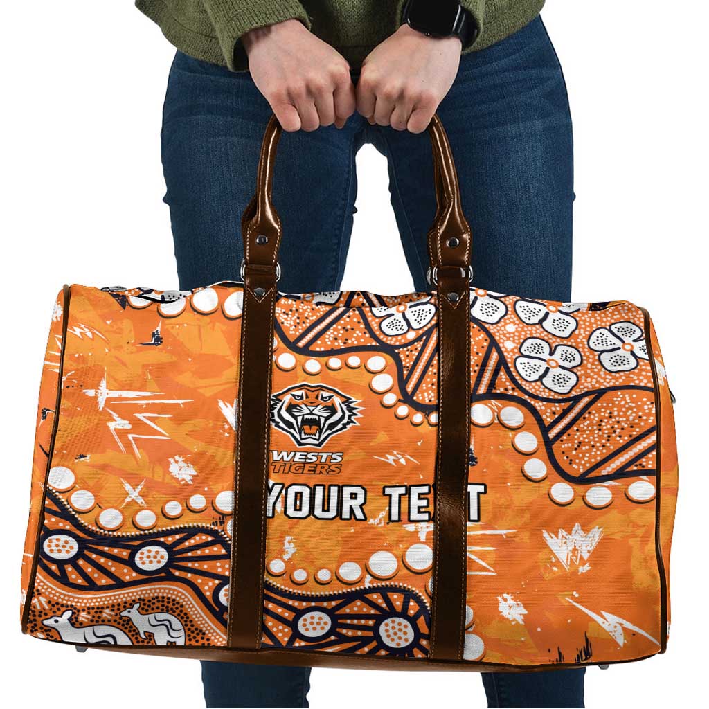 Personalized Wests Tigers Travel Bag Aboriginal Pattern with Graffiti Style Design