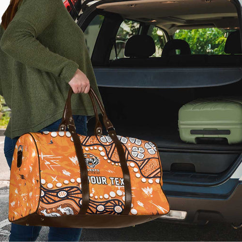 Personalized Wests Tigers Travel Bag Aboriginal Pattern with Graffiti Style Design