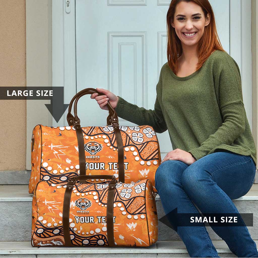 Personalized Wests Tigers Travel Bag Aboriginal Pattern with Graffiti Style Design