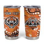 Personalized Wests Tigers Tumbler Cup Aboriginal Pattern with Graffiti Style Design