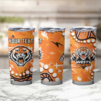 Personalized Wests Tigers Tumbler Cup Aboriginal Pattern with Graffiti Style Design