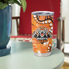 Personalized Wests Tigers Tumbler Cup Aboriginal Pattern with Graffiti Style Design