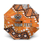 Personalized Wests Tigers Umbrella Aboriginal Pattern with Graffiti Style Design