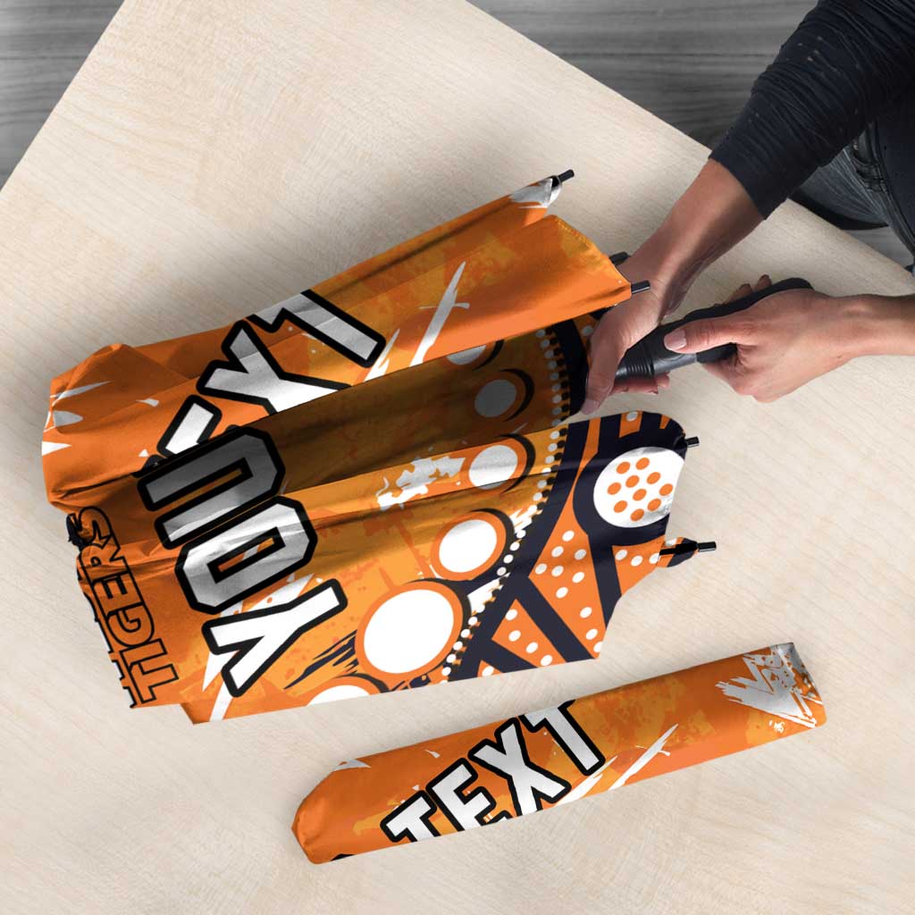 Personalized Wests Tigers Umbrella Aboriginal Pattern with Graffiti Style Design
