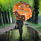 Personalized Wests Tigers Umbrella Aboriginal Pattern with Graffiti Style Design