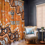 Personalized Wests Tigers Window Curtain Aboriginal Pattern with Graffiti Style Design