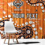 Personalized Wests Tigers Window Curtain Aboriginal Pattern with Graffiti Style Design