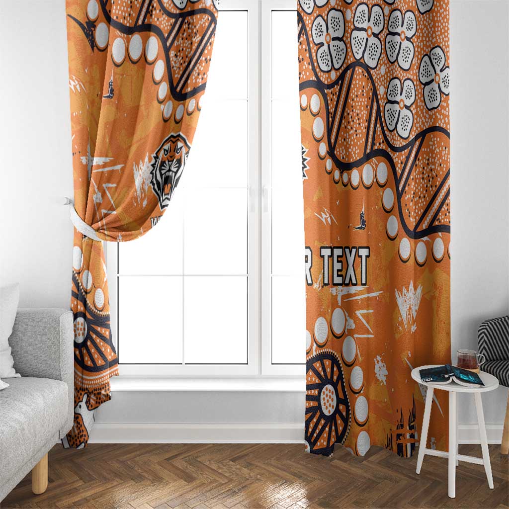 Personalized Wests Tigers Window Curtain Aboriginal Pattern with Graffiti Style Design