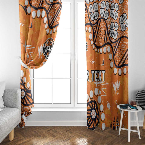 Personalized Wests Tigers Window Curtain Aboriginal Pattern with Graffiti Style Design
