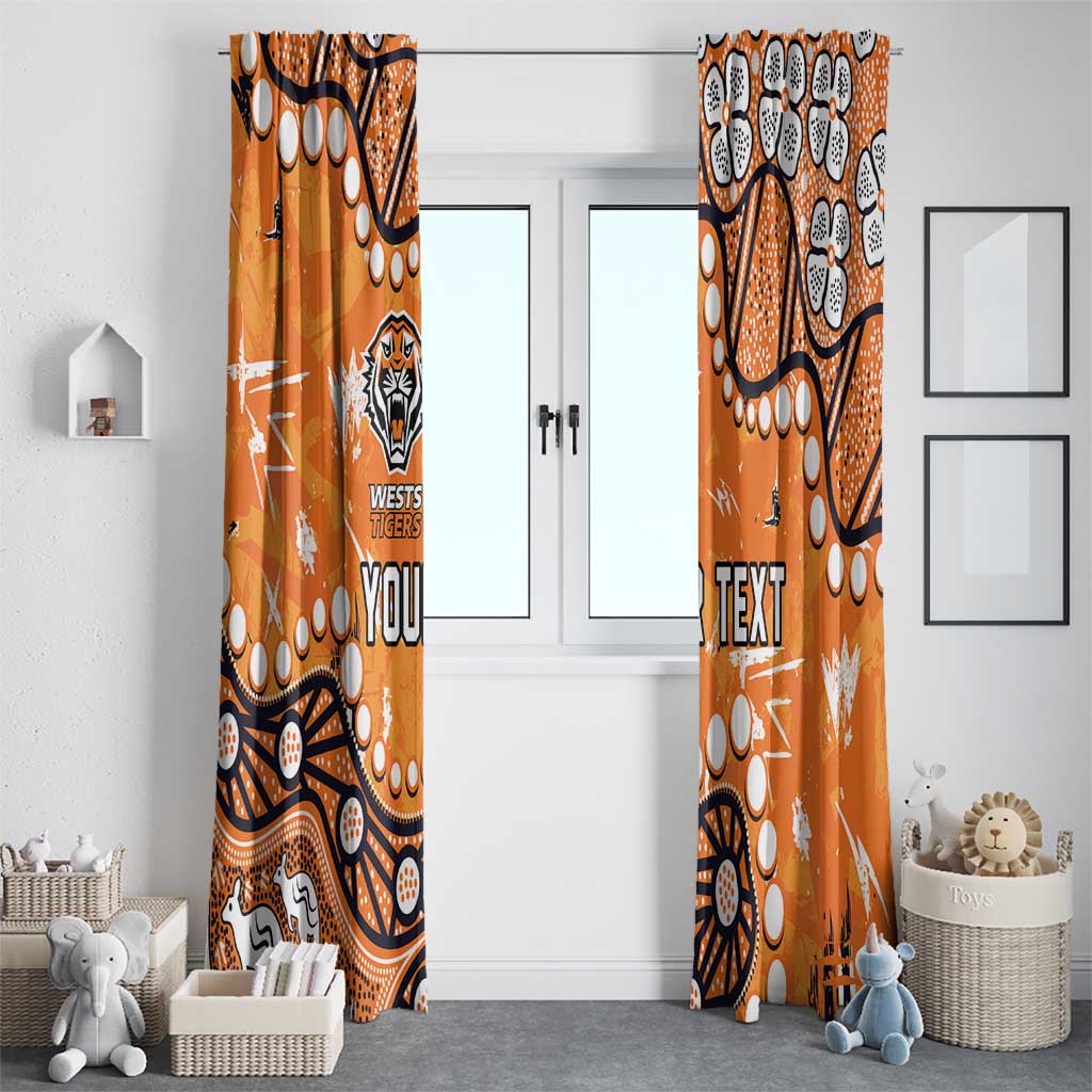 Personalized Wests Tigers Window Curtain Aboriginal Pattern with Graffiti Style Design