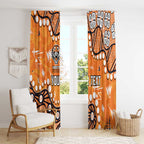Personalized Wests Tigers Window Curtain Aboriginal Pattern with Graffiti Style Design