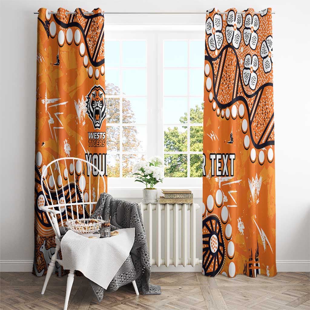 Personalized Wests Tigers Window Curtain Aboriginal Pattern with Graffiti Style Design