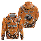 Personalized Wests Tigers Zip Hoodie Aboriginal Pattern with Graffiti Style Design