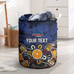 Personalized Adelaide Crows Laundry Basket Aboriginal Dot Painting Graffiti Style