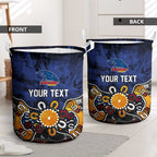 Personalized Adelaide Crows Laundry Basket Aboriginal Dot Painting Graffiti Style