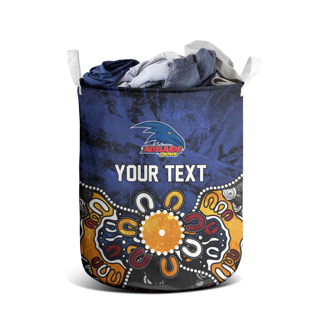 Personalized Adelaide Crows Laundry Basket Aboriginal Dot Painting Graffiti Style