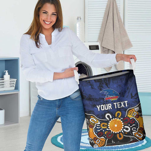 Personalized Adelaide Crows Laundry Basket Aboriginal Dot Painting Graffiti Style