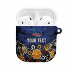 Personalized Adelaide Crows AirPods Case Aboriginal Dot Painting Graffiti Style