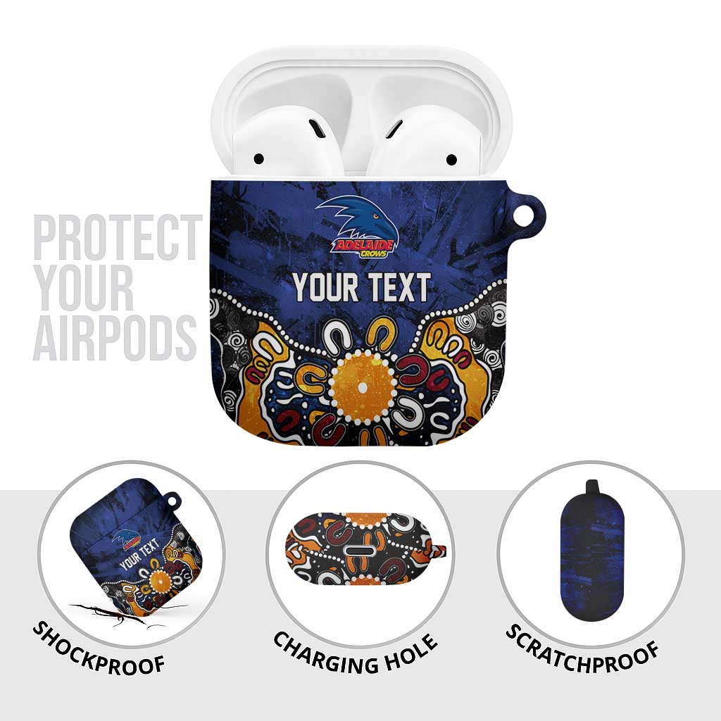 Personalized Adelaide Crows AirPods Case Aboriginal Dot Painting Graffiti Style