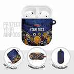 Personalized Adelaide Crows AirPods Case Aboriginal Dot Painting Graffiti Style