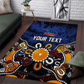 Personalized Adelaide Crows Area Rug Aboriginal Dot Painting Graffiti Style