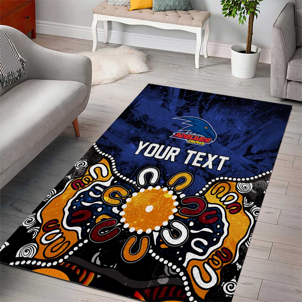 Personalized Adelaide Crows Area Rug Aboriginal Dot Painting Graffiti Style