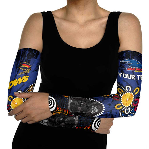 Personalized Adelaide Crows Arm Sleeves Aboriginal Dot Painting Graffiti Style