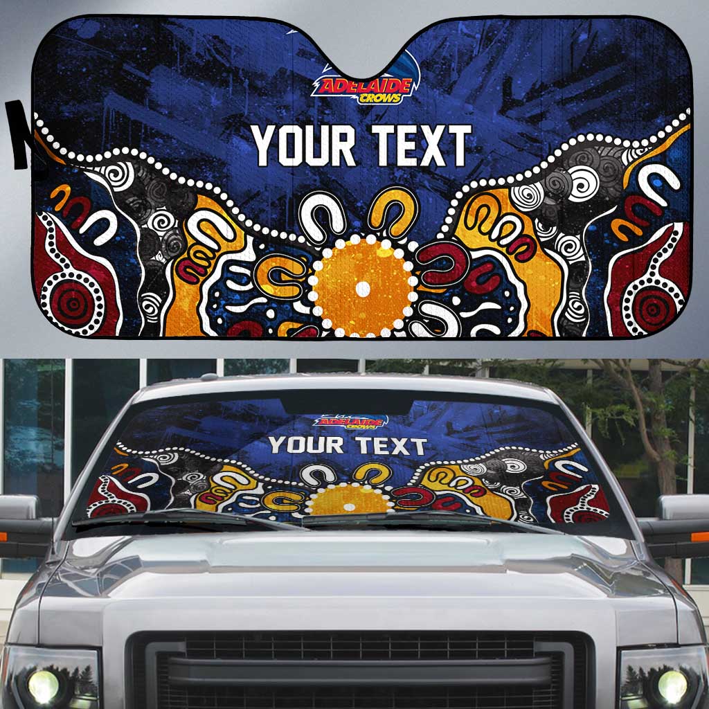Personalized Adelaide Crows Auto Sun Shade Aboriginal Dot Painting Graffiti Style