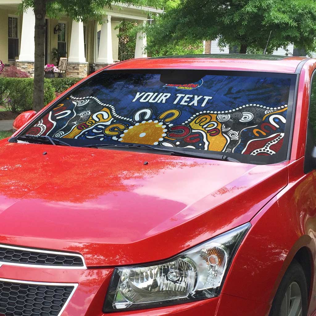 Personalized Adelaide Crows Auto Sun Shade Aboriginal Dot Painting Graffiti Style