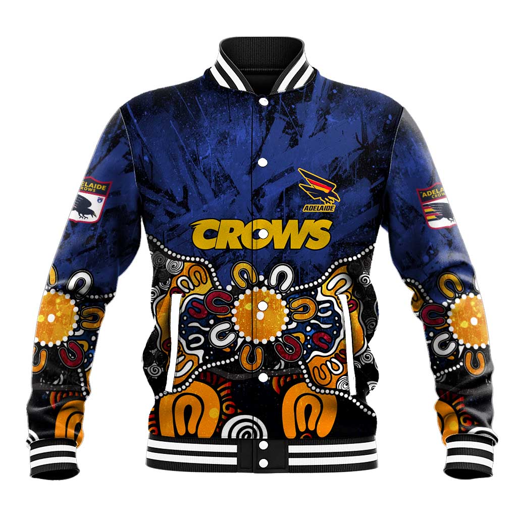 Personalized Adelaide Crows Baseball Jacket Aboriginal Dot Painting Graffiti Style