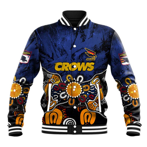 Personalized Adelaide Crows Baseball Jacket Aboriginal Dot Painting Graffiti Style