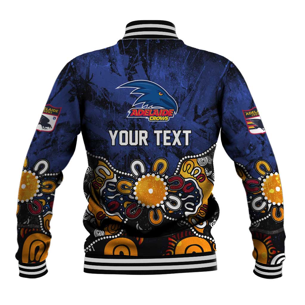 Personalized Adelaide Crows Baseball Jacket Aboriginal Dot Painting Graffiti Style