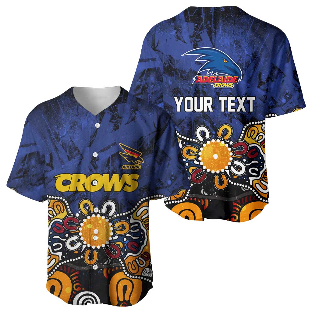Personalized Adelaide Crows Baseball Jersey Aboriginal Dot Painting Graffiti Style
