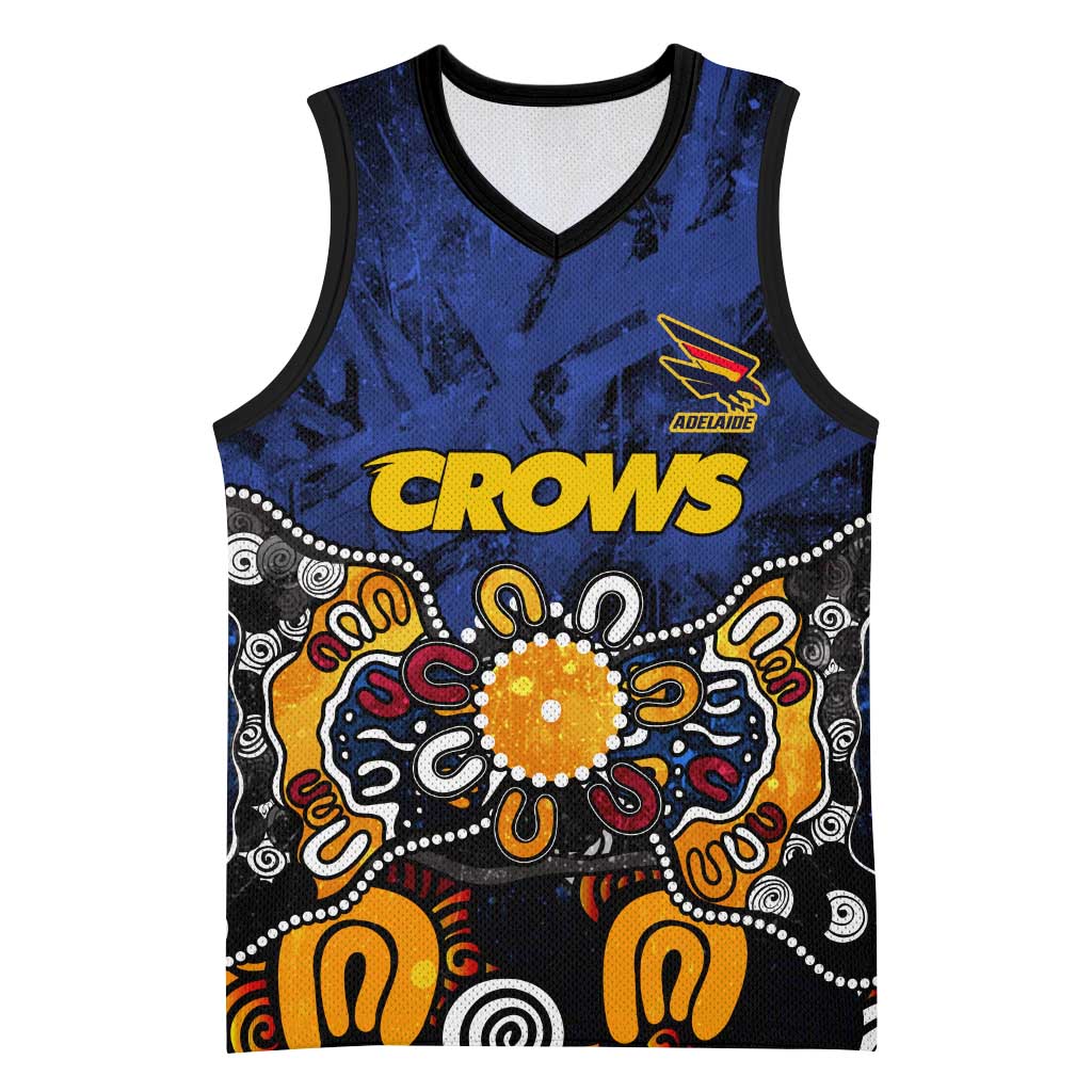 Personalized Adelaide Crows Basketball Jersey Aboriginal Dot Painting Graffiti Style
