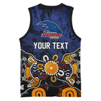 Personalized Adelaide Crows Basketball Jersey Aboriginal Dot Painting Graffiti Style